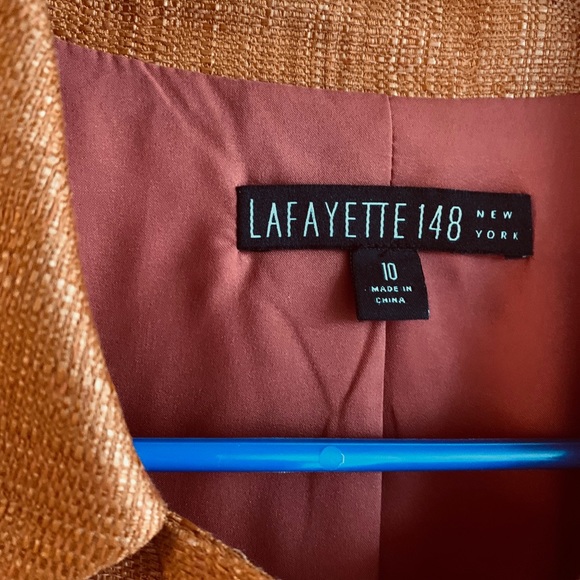 Lafayette 148 NY Waist Length Jacket Orange S 10 - Picture 4 of 7